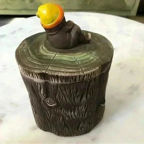 Made  in Japan vintage pottery ceramic woodlands creature cookie jar - Picture 3 of 11